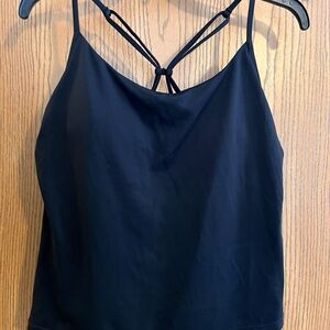 NWOT  Lands’ End Sz 10 Black Strapped Back Tankini Swim Top